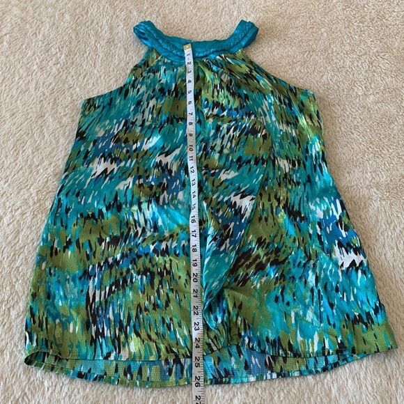 New Directions green and blue flowy blouse size medium - Picture 15 of 16